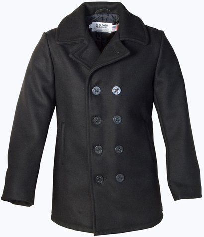 740 - Classic 32 Oz. Melton Wool Navy Pea Coat